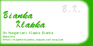 bianka klapka business card